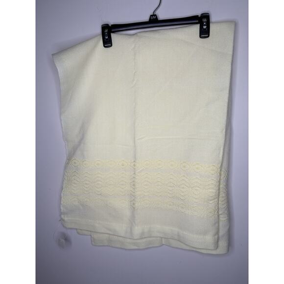 Yellow Baby Blanket Crib Crossnore School Inc VTG 51" x 39" USA Made Hand Woven - Picture 3 of 5